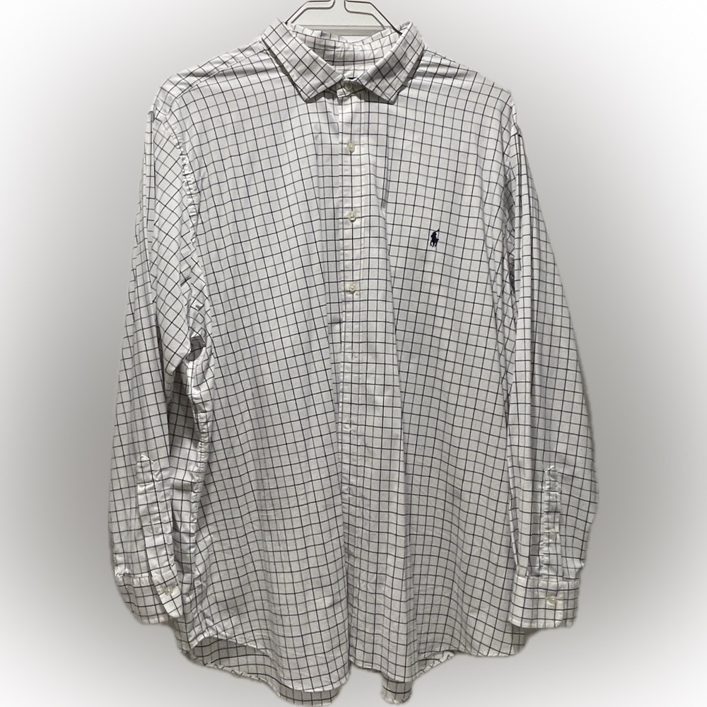 Men’s Ralph Lauren White and Navy Button Down-size 3XB